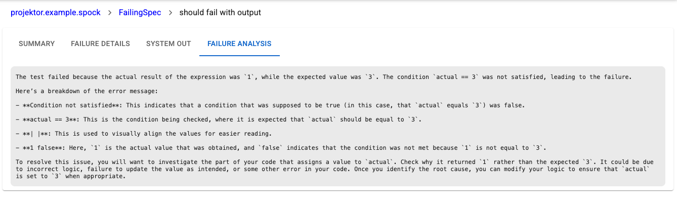 Test failure analysis